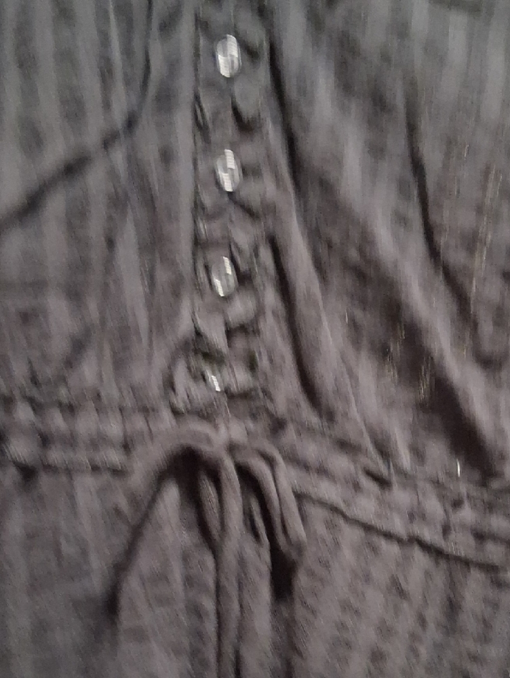 Steve Madden Black Ruffle-Trim Button Peplum Top. Juniors Large - Picture 5 of 5